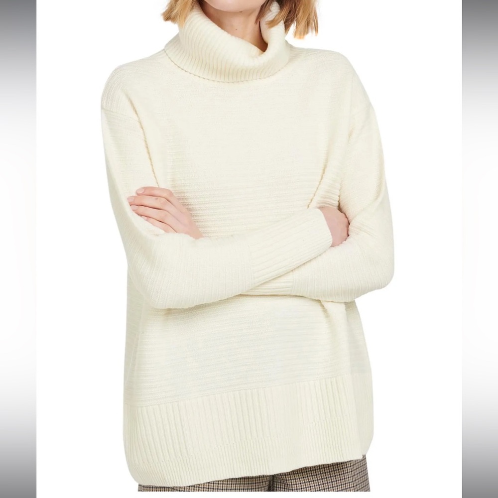 Barbour Cream Turtleneck Sweater